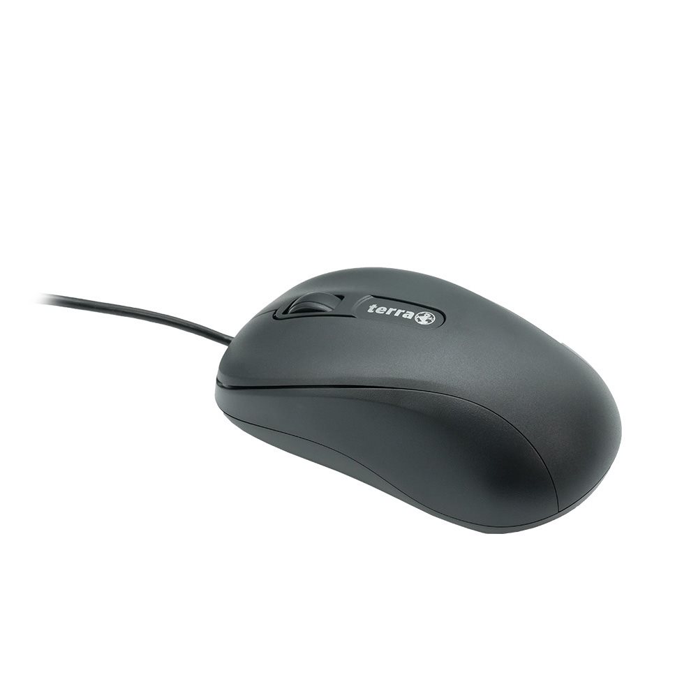 TERRA Mouse 1500 Corded USB black 3 Tasten, symmetrisch, mit Kabel, 1,80 m - Image 3