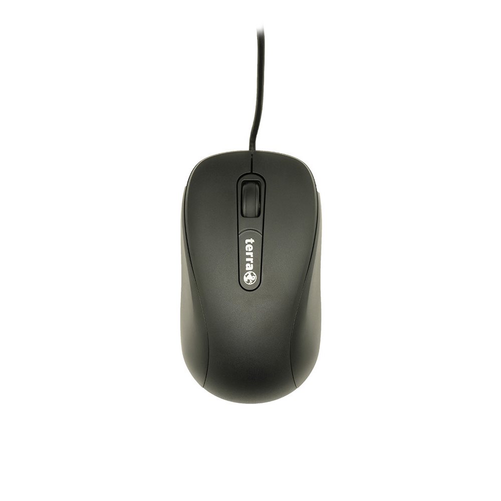 TERRA Mouse 1500 Corded USB black 3 Tasten, symmetrisch, mit Kabel, 1,80 m - Image 2