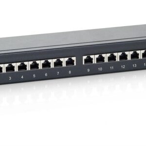 Equip Patchpanel CAT6 16 Port black 19" (1HE)